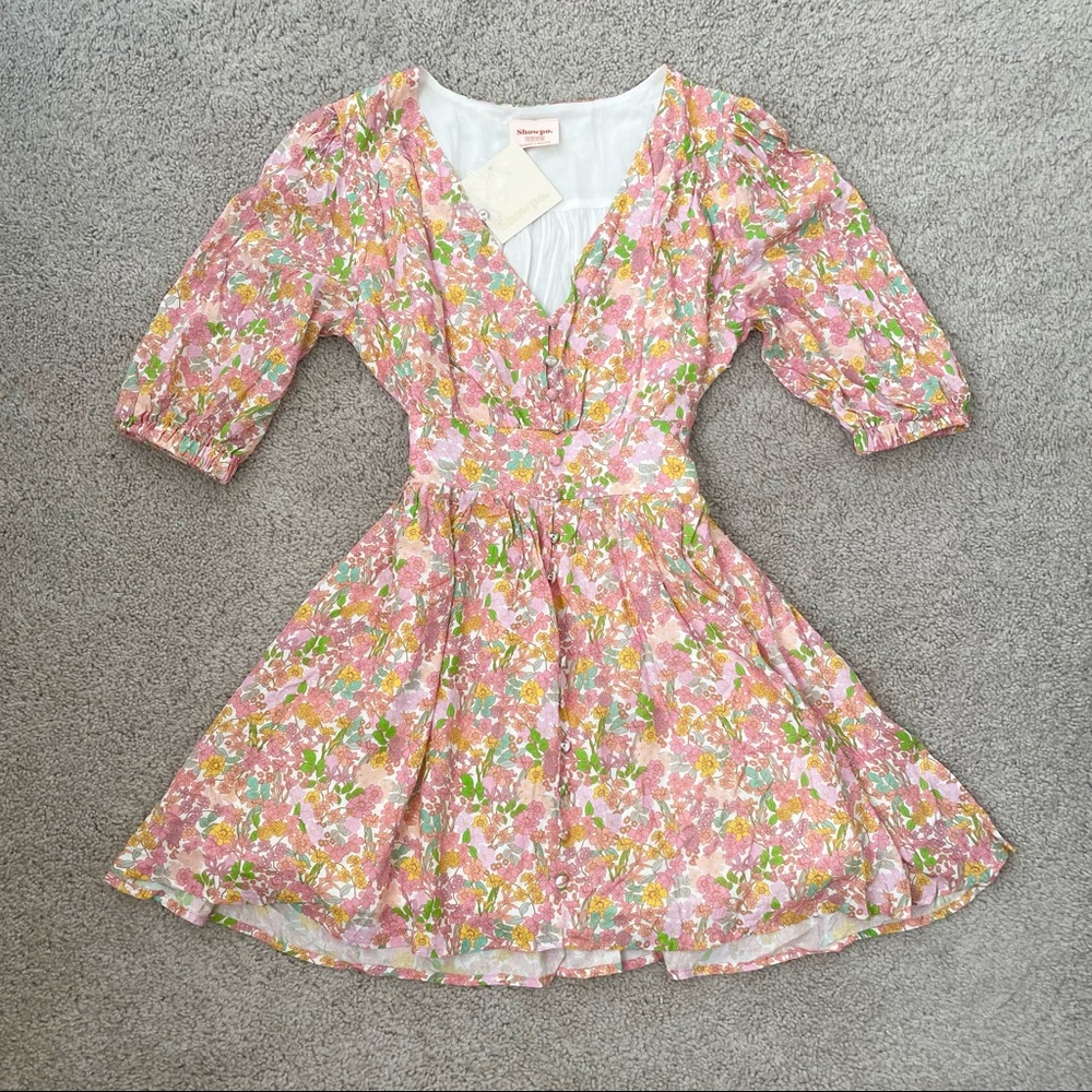 90's Floral Sundress (Pink/Yellow Multi)